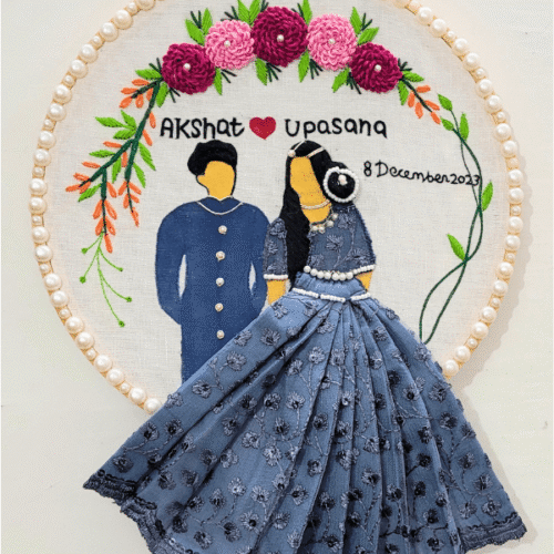 Customizable Couple Embroidered Hoop