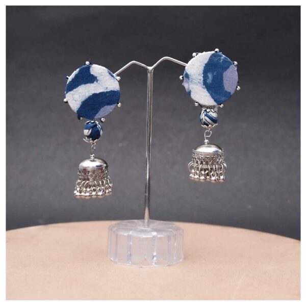 Indigo bead jhumka