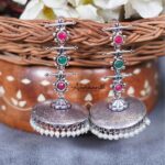 Mystic Oxidised Jhumka Multicolor