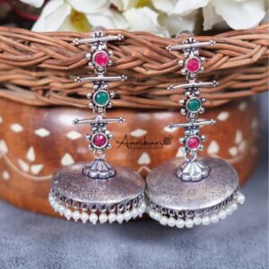 Mystic Oxidised Jhumka Multicolor