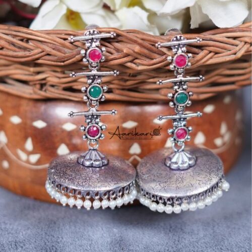 Mystic Oxidised Jhumka Multi