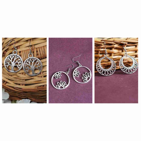 Tribal Tones Set aarikari oxidised earrings