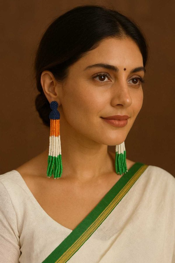 Tiranga Tassel Studs Aarikari