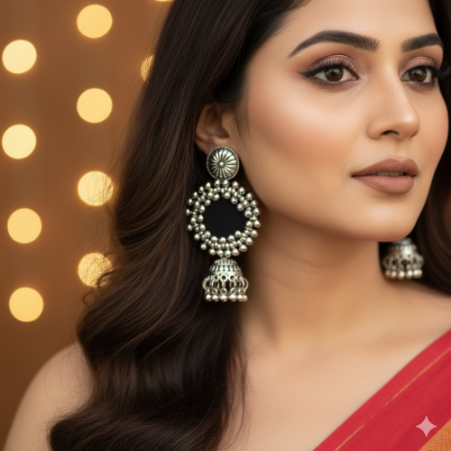 Bubble Cluster Jhumka Earrings