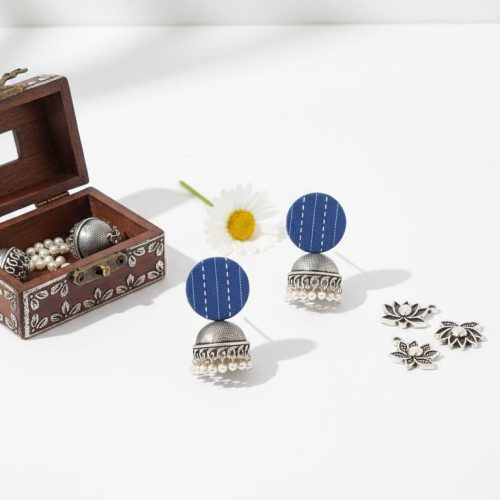 Blue Aura Jhumkis