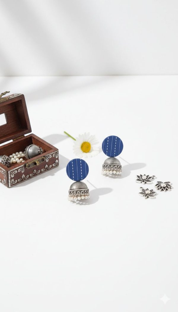 Blue Aura Jhumkis