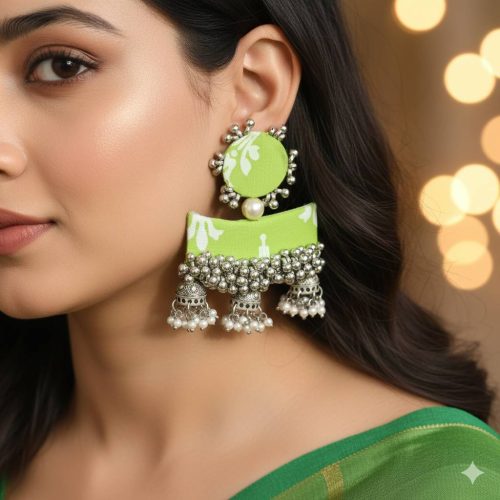 Lime Glow Triple Jhumki